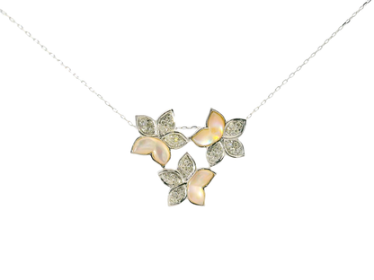 0.11CT Diamond with Pearl 18k White Gold Pendant