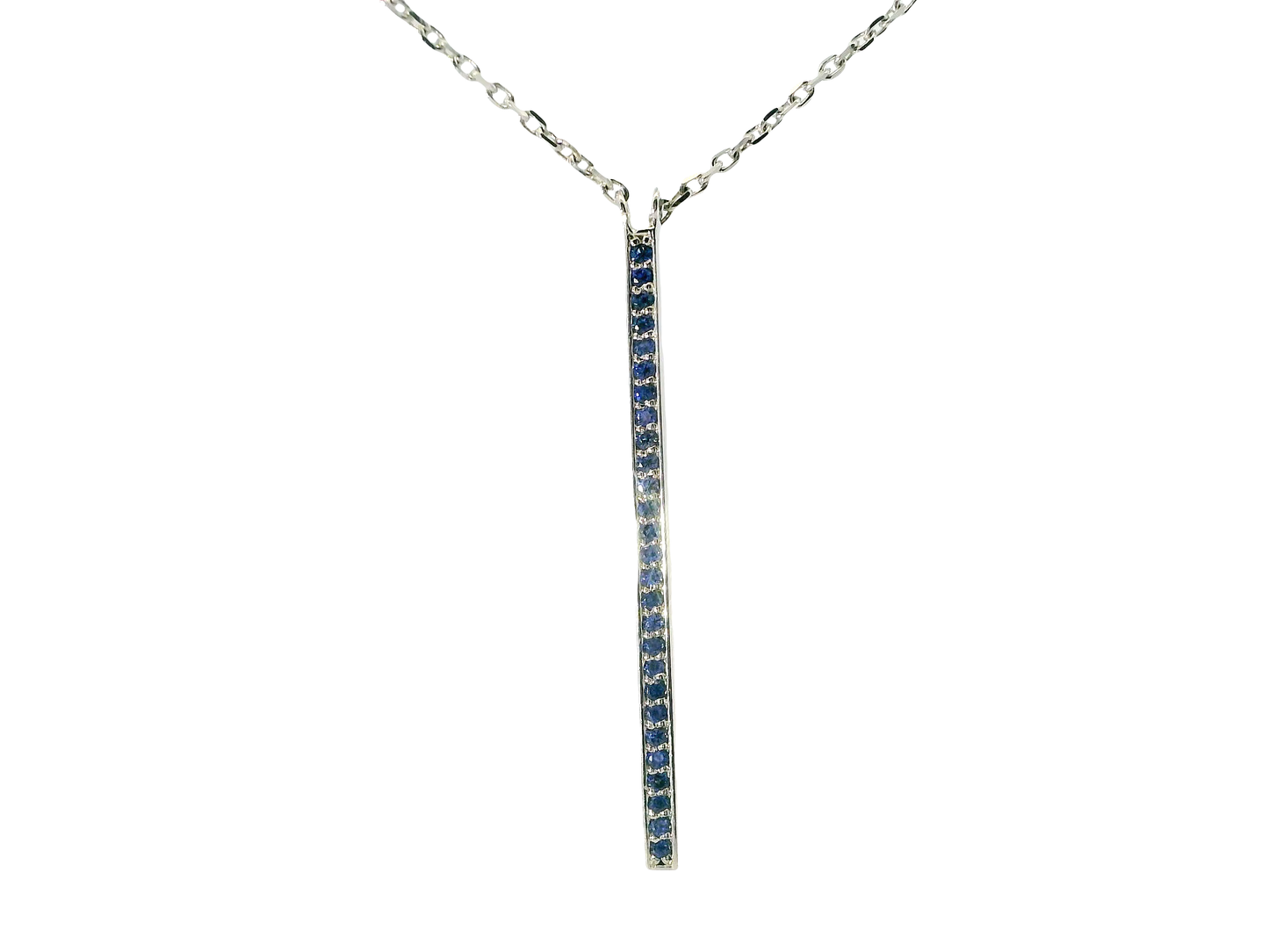 0.30CT Blue Sapphire 14k White Gold Pendant