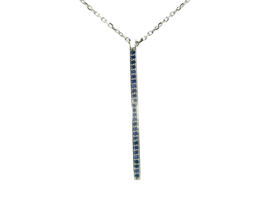 0.30CT Blue Sapphire 14k White Gold Pendant