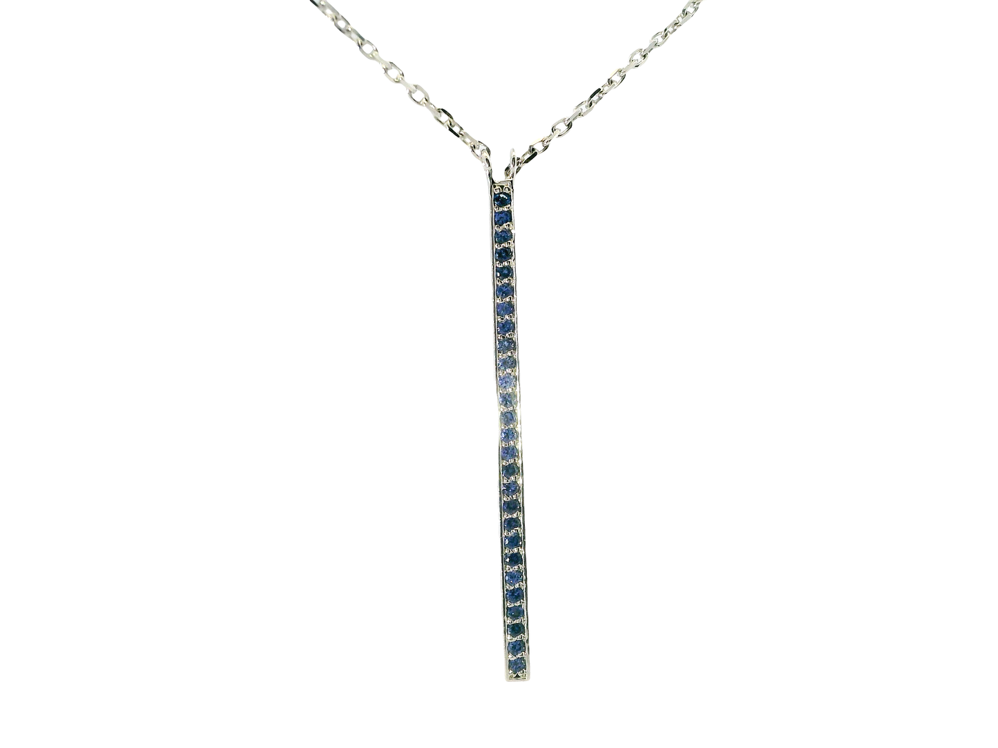 0.30CT Blue Sapphire 14k White Gold Pendant