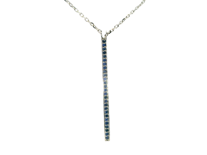 0.30CT Blue Sapphire 14k White Gold Pendant