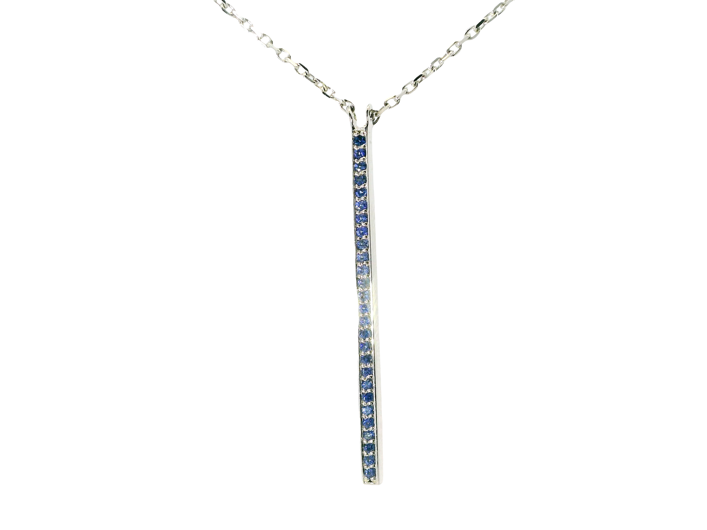 0.30CT Blue Sapphire 14k White Gold Pendant