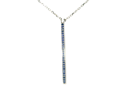 0.30CT Blue Sapphire 14k White Gold Pendant