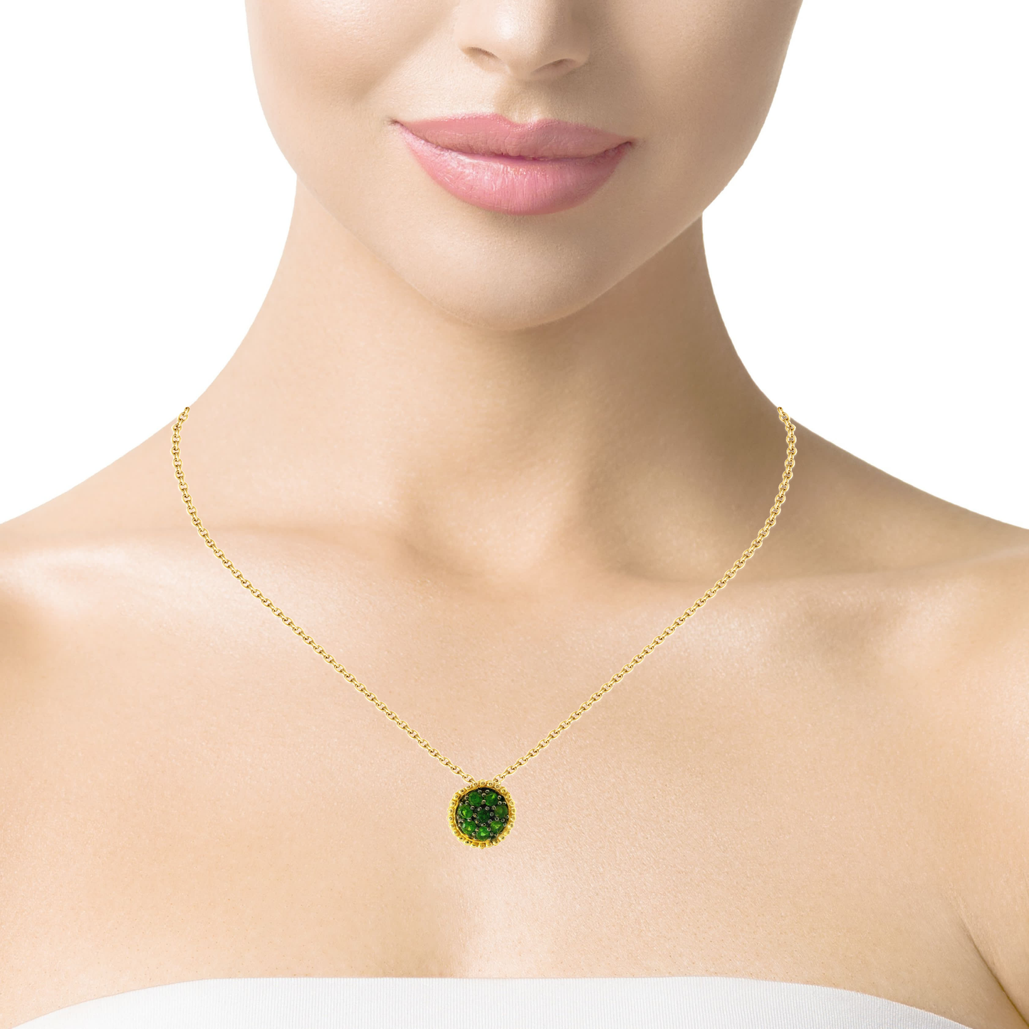 0.72CT Tsavorite 14k Yellow Gold Pendant