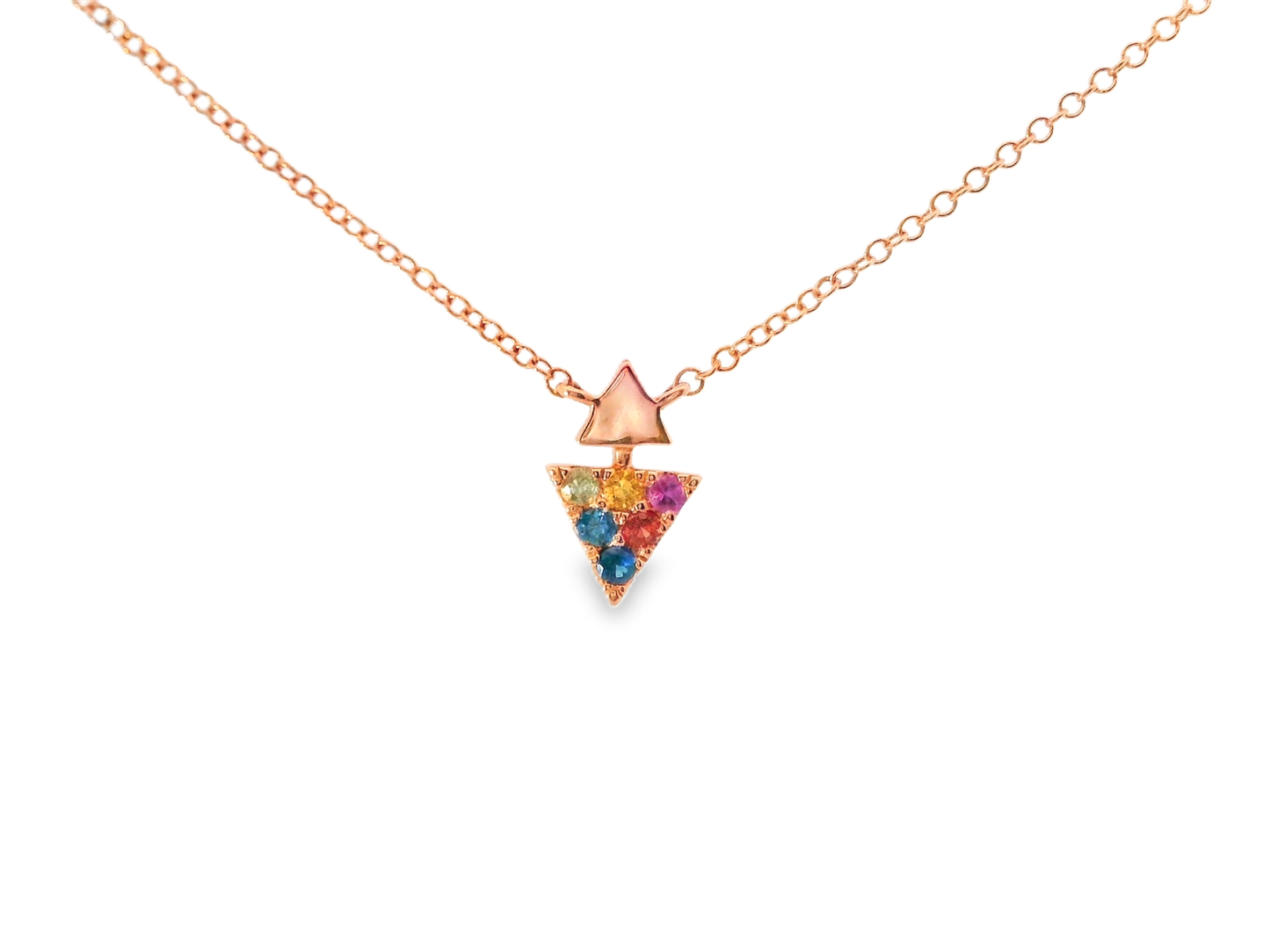 0.20CT Mixed Sapphire 14k Rose Gold Pendant