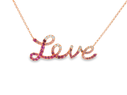 0.19CT Diamond 0.83CT Pink Tourmaline 14k Rose Gold Pendant