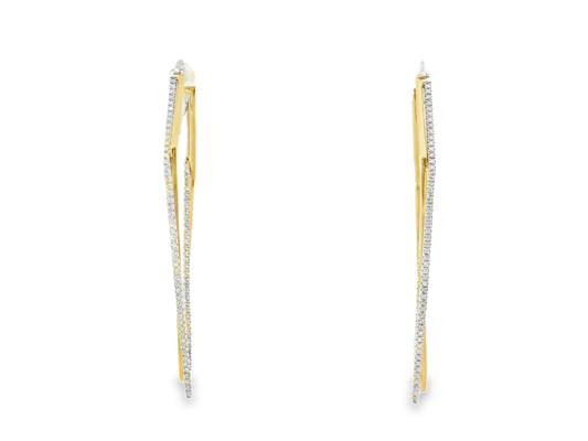 0.47CT Diamond HOOP 14k Rose Gold Earring