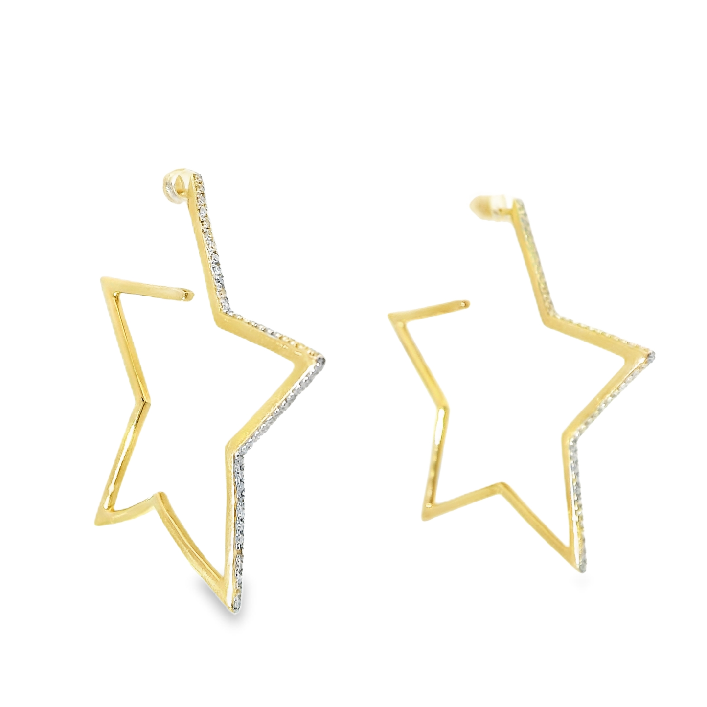 0.30CT Diamond HOOP 14k Yellow Gold Earring