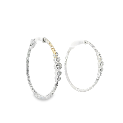 0.68CT Diamond  14k White Gold Earring