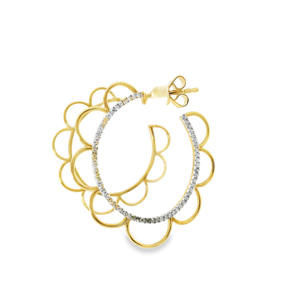 0.33CT Diamond  18k Yellow Gold Earring