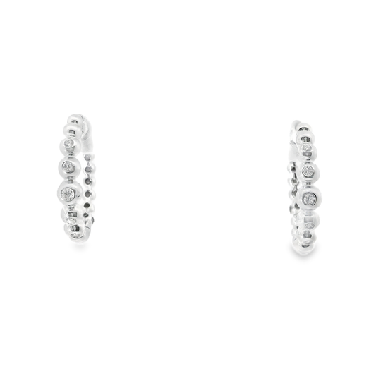 0.20CT Diamond Hoop Earrings 18k Yellow Gold