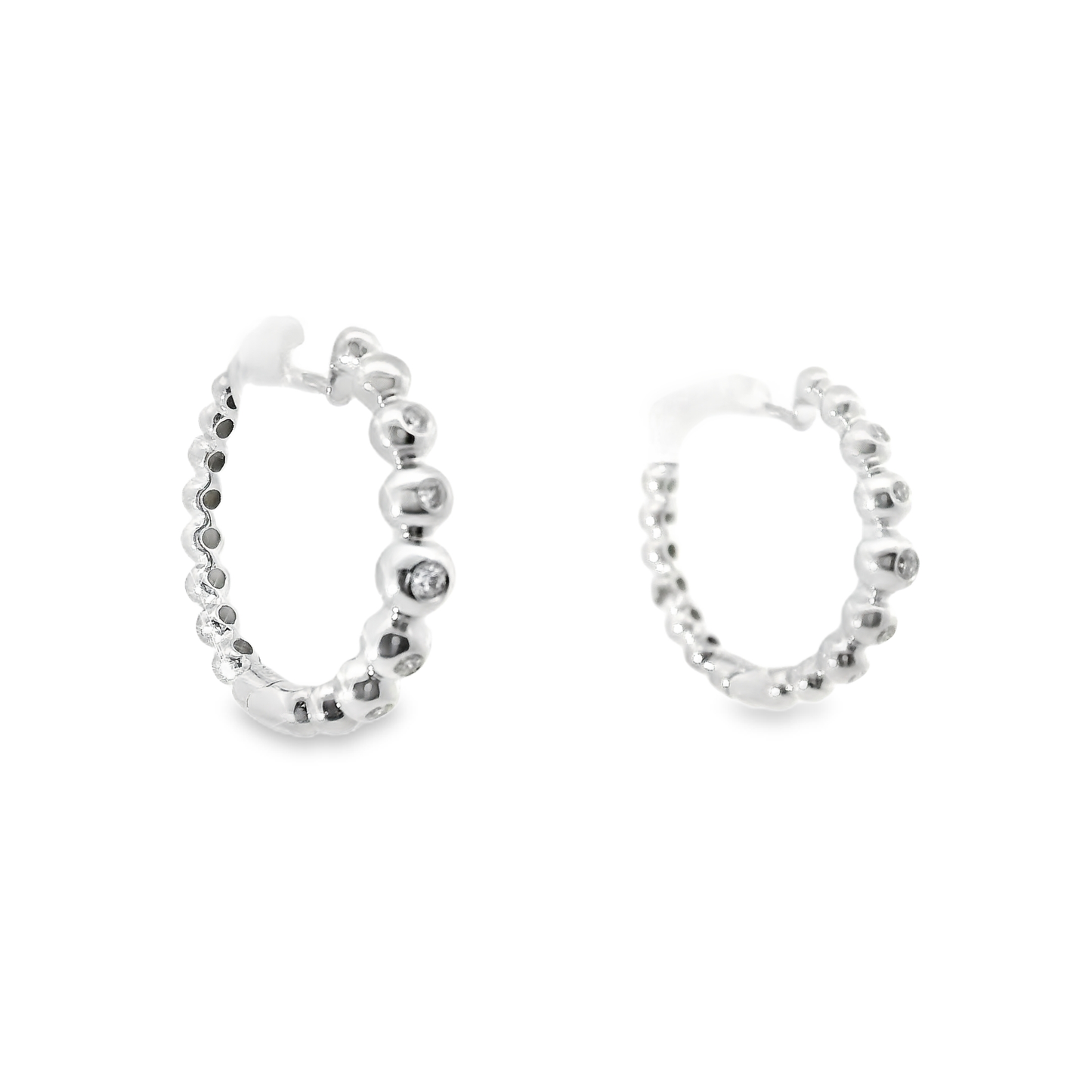 0.20CT Diamond Hoop Earrings 18k Yellow Gold