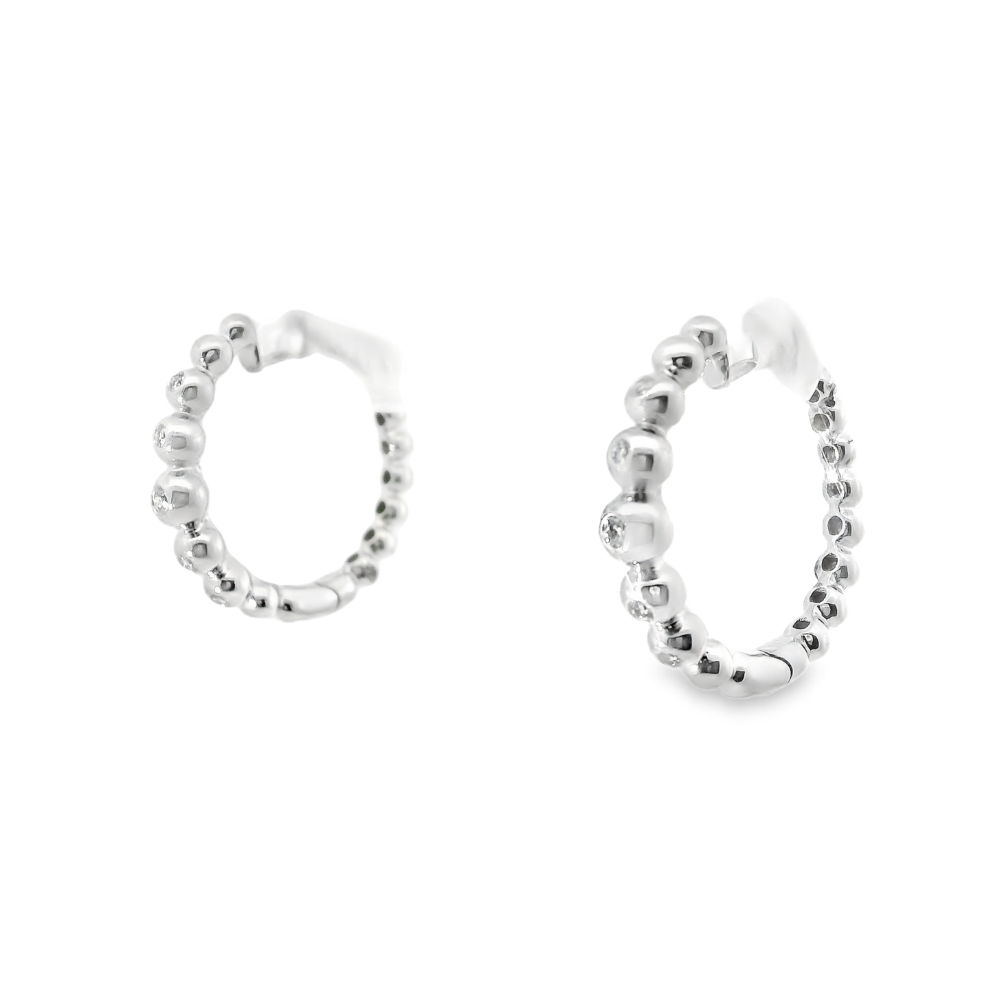 0.20CT Diamond Hoop Earrings 18k Yellow Gold