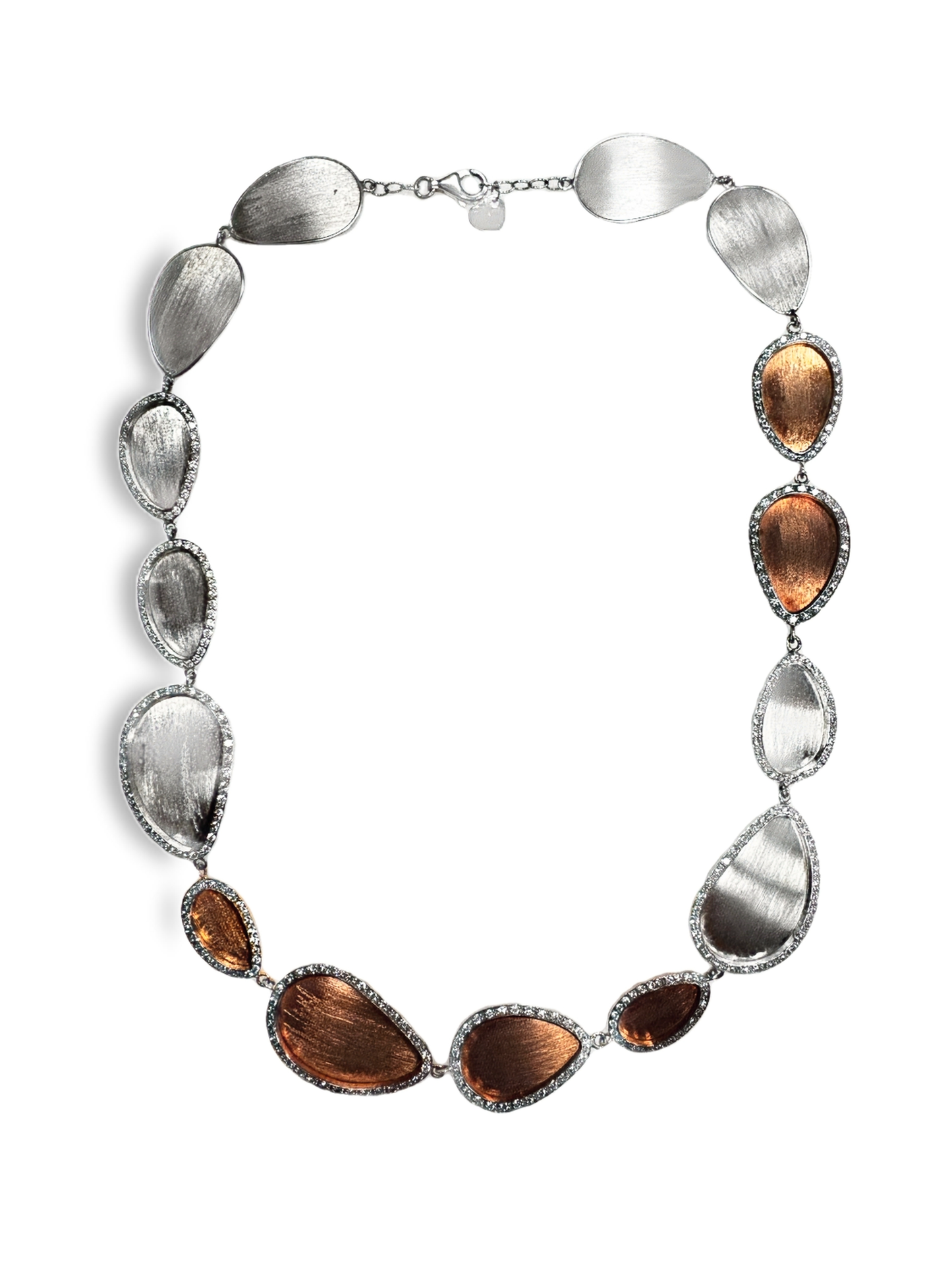 4.16CT Diamond with Plain Link 14k White Gold Necklace