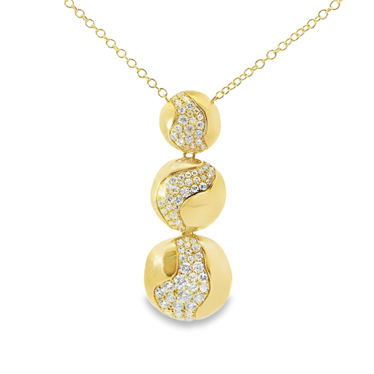 1.05CT Diamond w 14k Yellow Gold Pendant