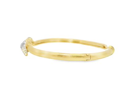 0.74CT Diamond  14k Yellow Gold Bangle