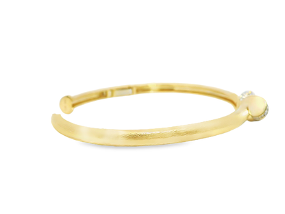 0.74CT Diamond  14k Yellow Gold Bangle