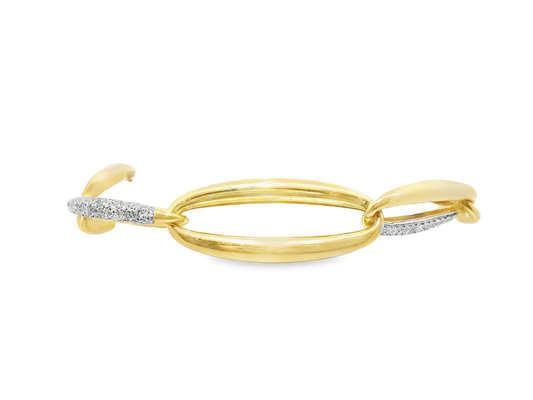 0.76CT Diamond  14k Yellow Gold Bracelet