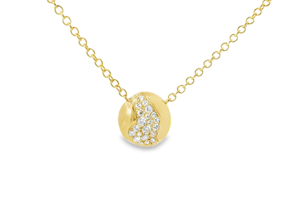0.21CT Diamond  14k Yellow Gold Pendant