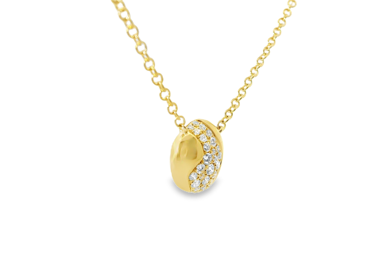 0.21CT Diamond  14k Yellow Gold Pendant