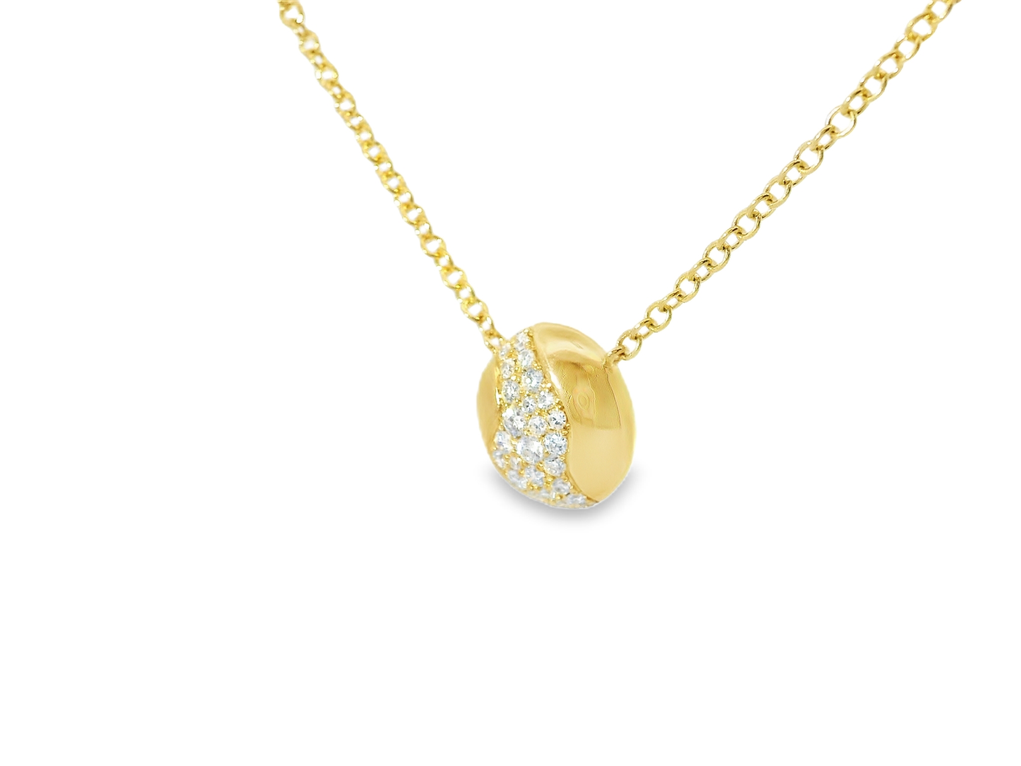 0.21CT Diamond  14k Yellow Gold Pendant