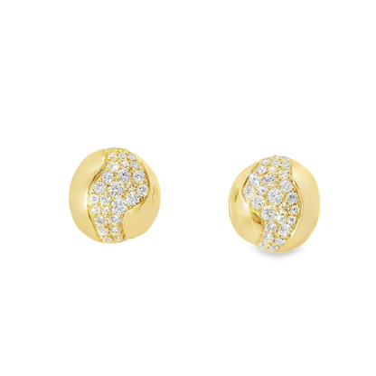 0.41CT Diamond  14k Yellow Gold Earring