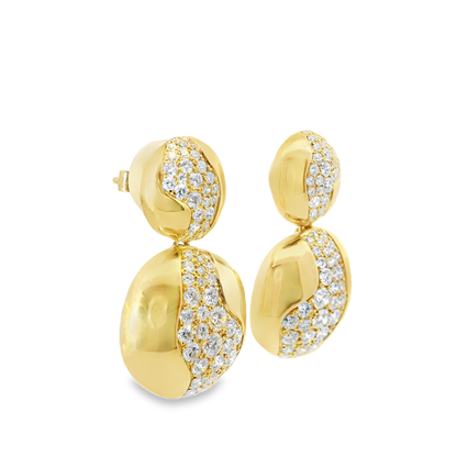 1.62CT Diamond  14k Yellow Gold Earring