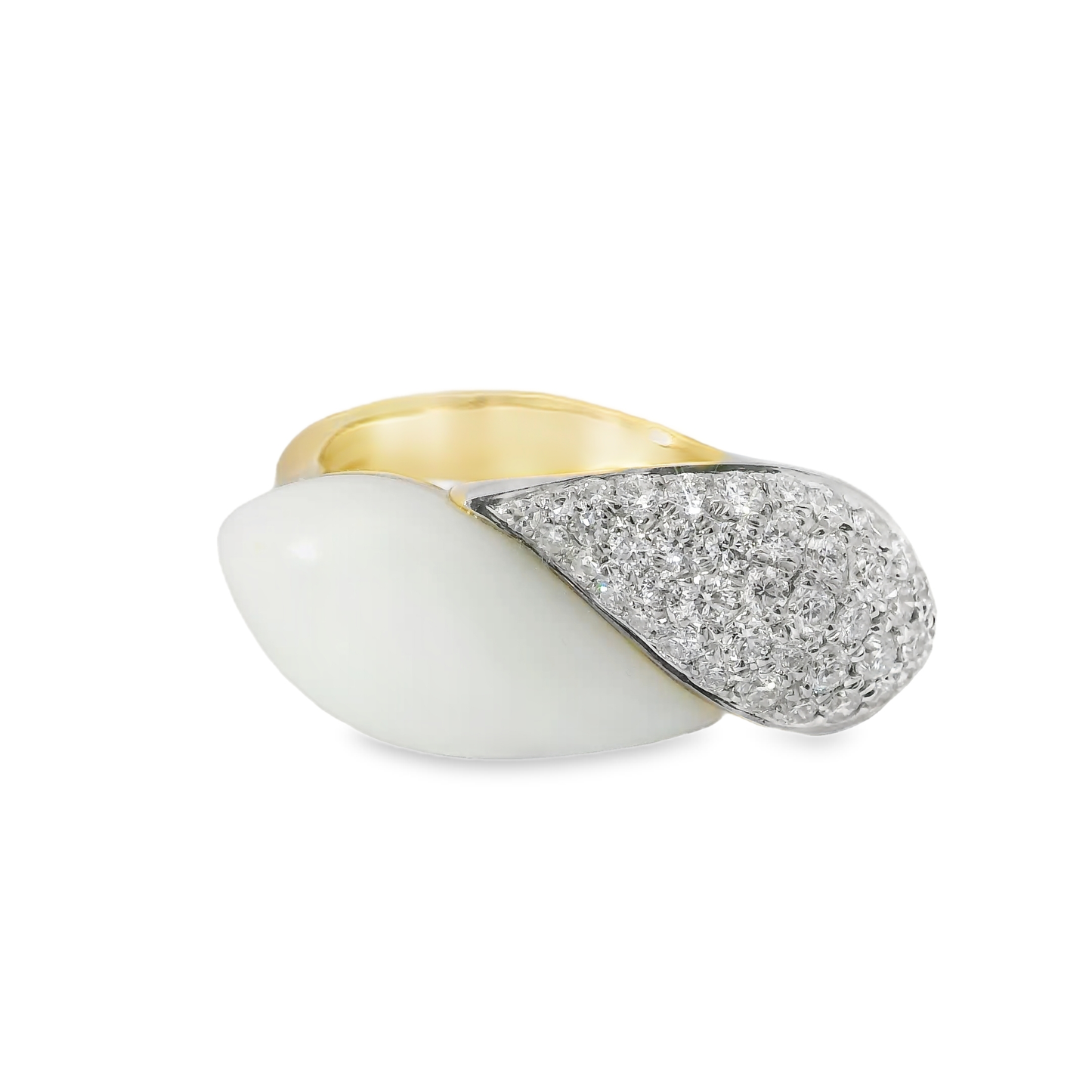 0.56CT Diamond with Black Agate 14k Yellow Gold Ring