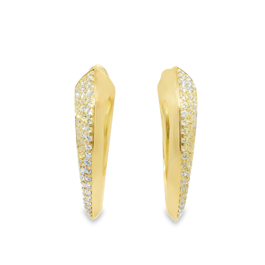 1.73CT Diamond  14k Yellow Gold Earring