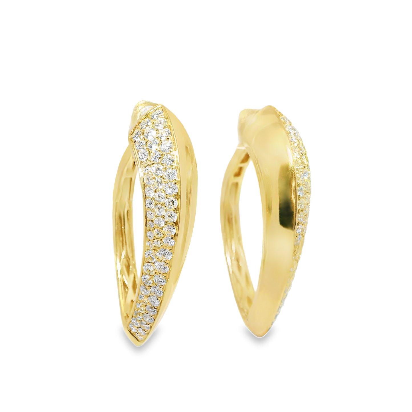 1.73CT Diamond  14k Yellow Gold Earring