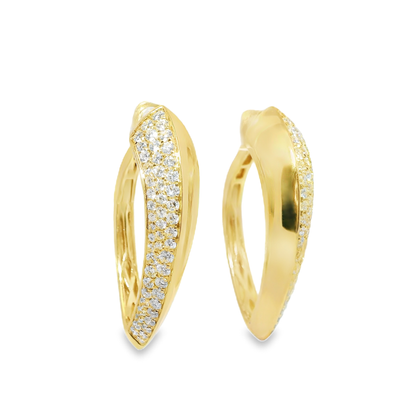 1.73CT Diamond  14k Yellow Gold Earring