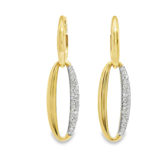 1.13CT Diamond  14k Yellow Gold Earring