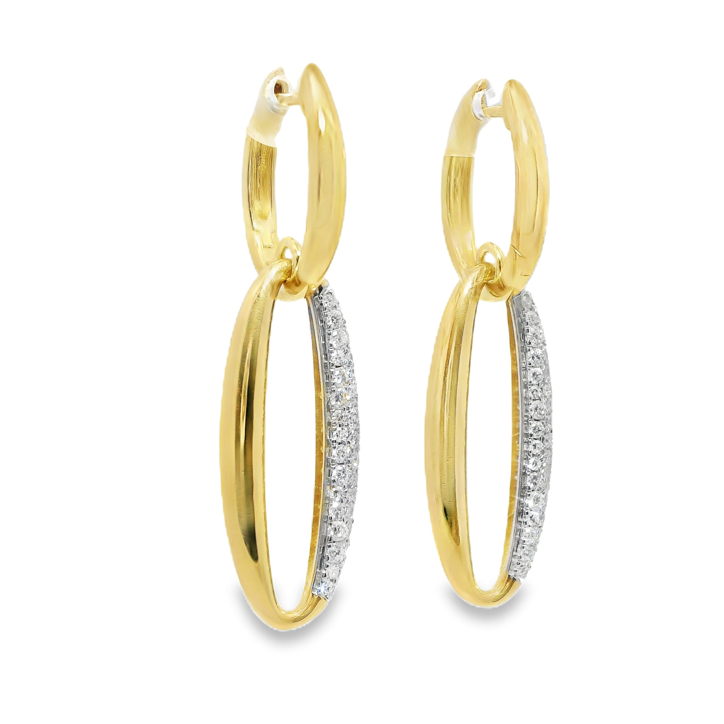 1.13CT Diamond  14k Yellow Gold Earring