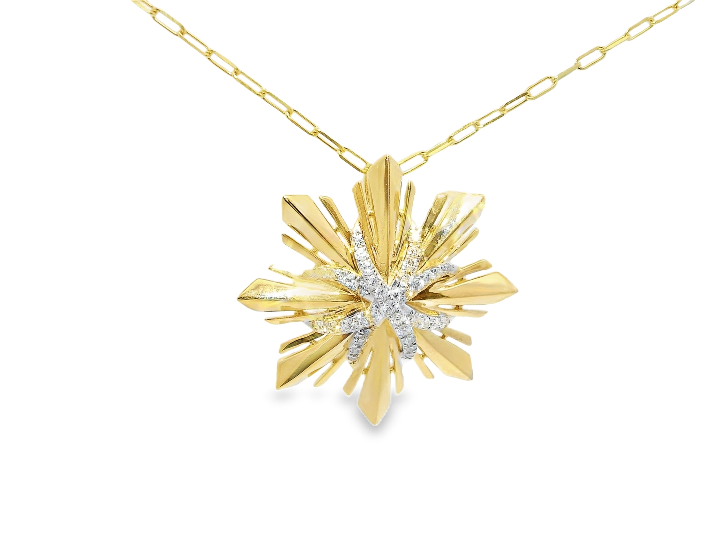 0.25CT Diamond  14k Yellow Gold  Star Pendant