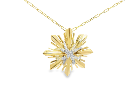 0.25CT Diamond  14k Yellow Gold  Star Pendant