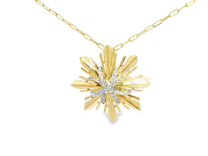 0.25CT Diamond  14k Yellow Gold  Star Pendant