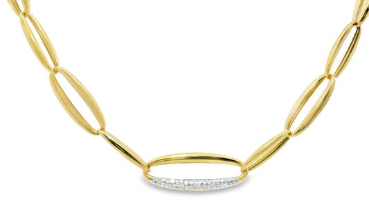 1.03CT Diamond  14k Yellow Gold Necklace
