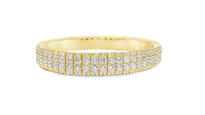 15.68CT Diamond Stretch Bangle 14k Yellow Gold