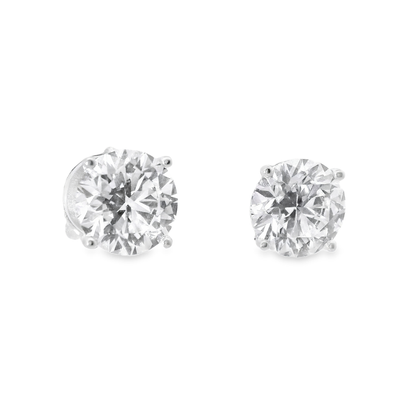 6.02CT Lab Diamond Martini Certified Stud 14k White Gold Earring