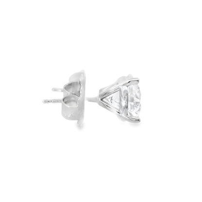 6.02CT Lab Diamond Martini Certified Stud 14k White Gold Earring