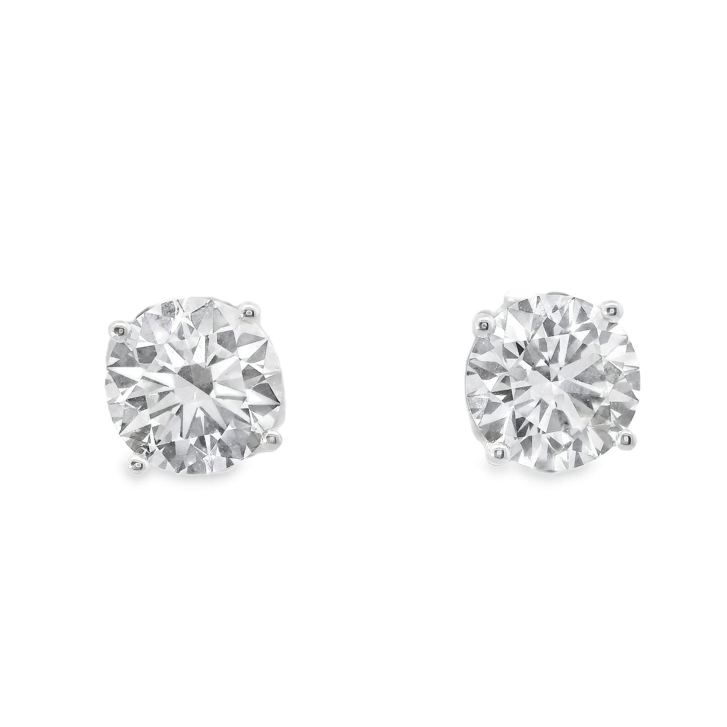 4.18CT Lab Diamond Martini Certified Stud 14k White Gold Earring