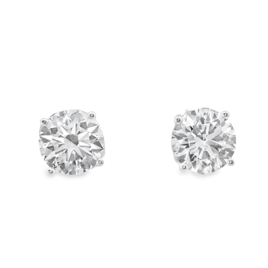 4.18CT Lab Diamond Martini Certified Stud 14k White Gold Earring