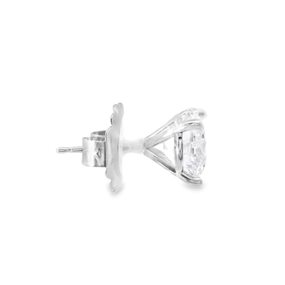 4.18CT Lab Diamond Martini Certified Stud 14k White Gold Earring