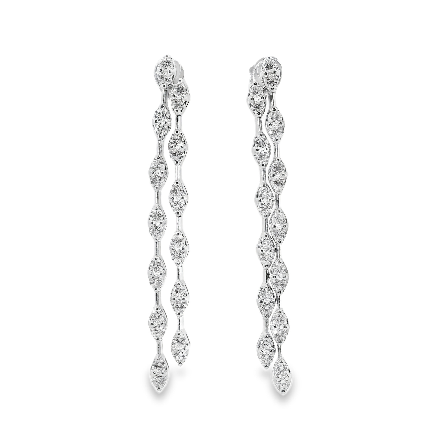 2.59Ct Diamond 14k White Gold Earring