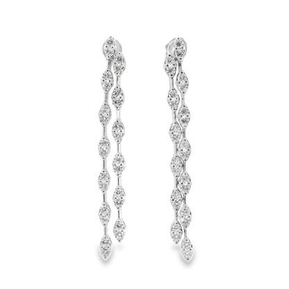 2.59Ct Diamond 14k White Gold Earring
