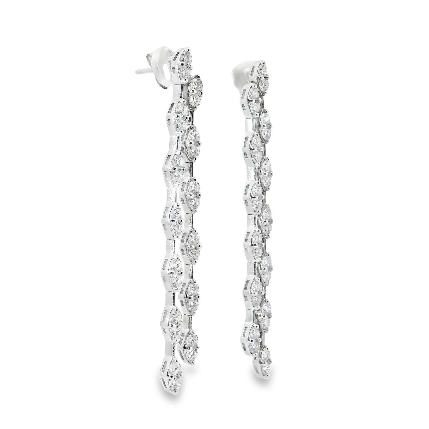 2.59Ct Diamond 14k White Gold Earring