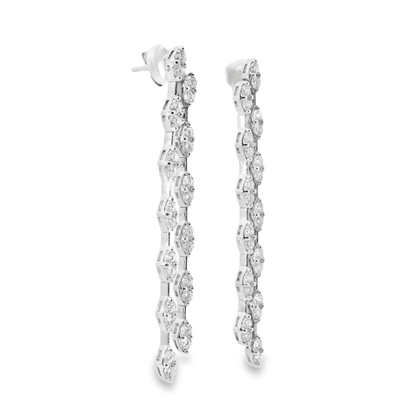 2.59Ct Diamond 14k White Gold Earring
