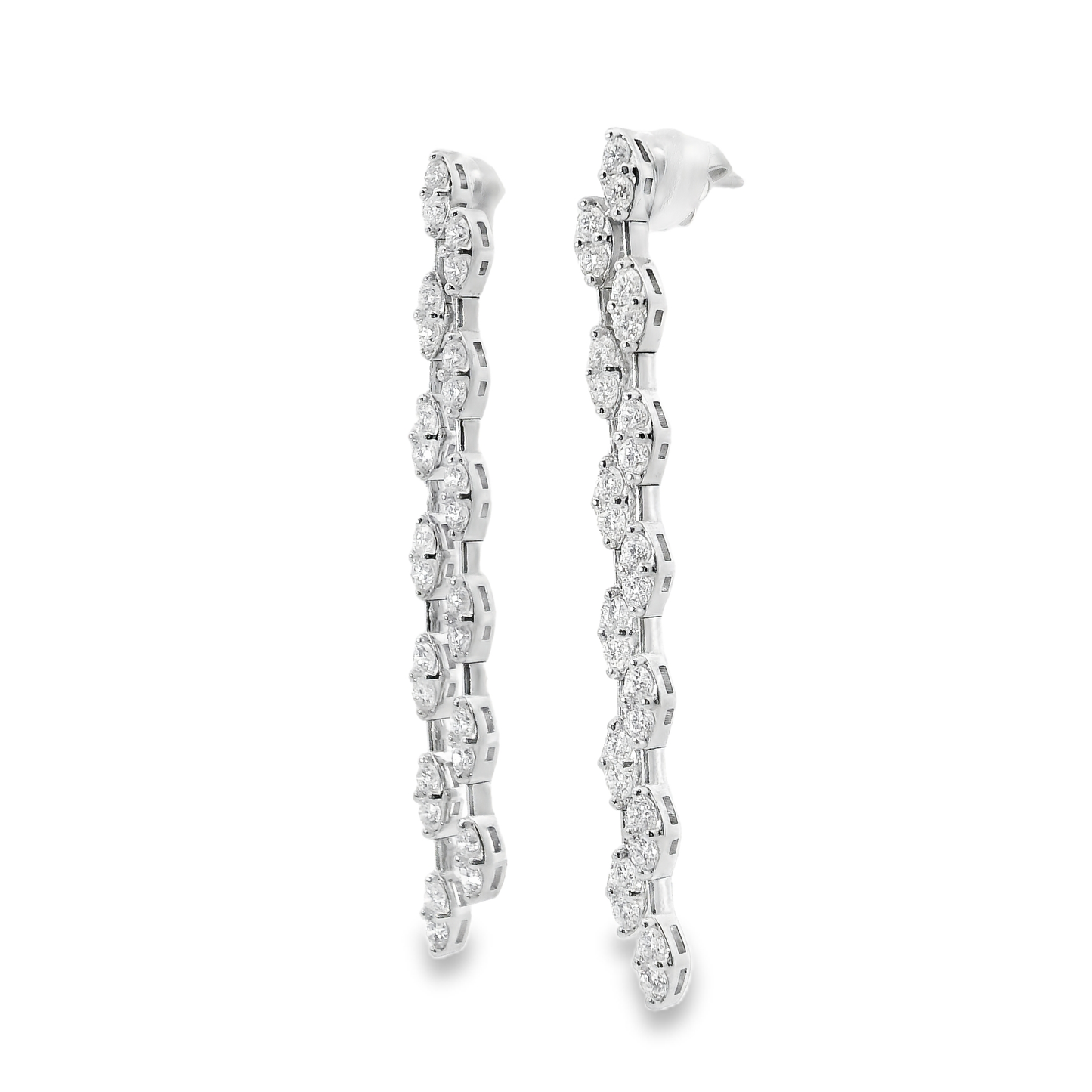 2.59Ct Diamond 14k White Gold Earring