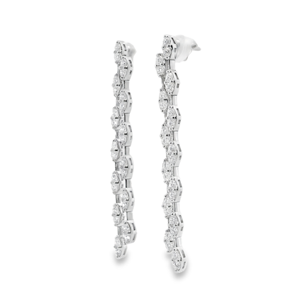 2.59Ct Diamond 14k White Gold Earring