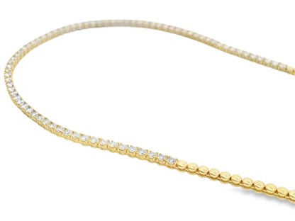 3.82CT Diamond Half Way 4 Prong Tennis 14k Yellow Gold